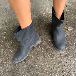 black leather ankle boots